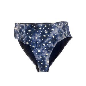 Cyn & Luca Bikini Bottom Womens Medium Blue with white stars Beach Summer Swim